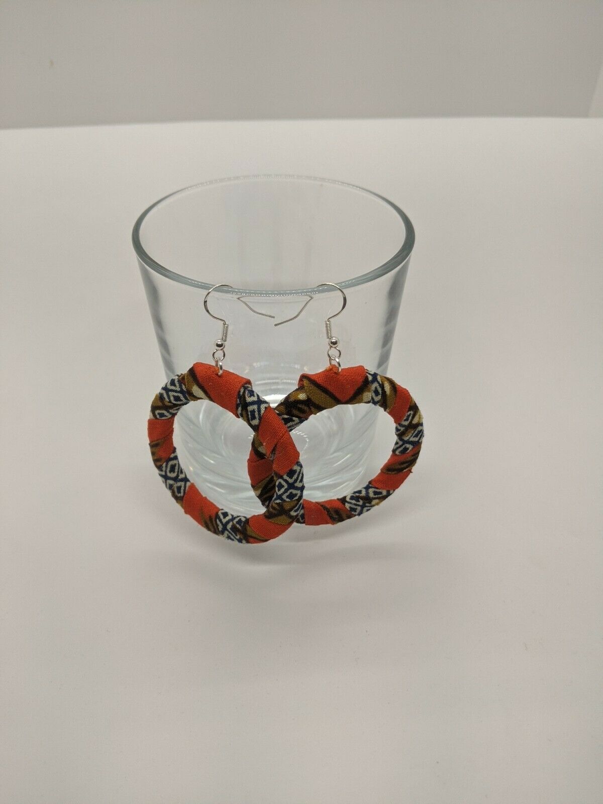 LARGE BEAUTIFUL HANDMADE AFRICAN COLOURFUL PRINT HOOP EARRINGS