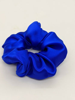 PURE MULBERRY SILK HAIR SCRUNCHIE HANDMADE BLUE HAIR TIES FOR WOMEN  BLUE