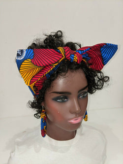 Hand made African print Cotton Wax Head Band Hair Wrap Scarf - dorelen hand-made-african-print-cotton-wax-head-band-hair-wrap-scarf-8, 