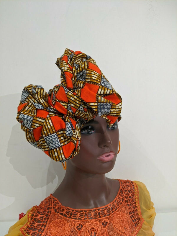 African Wax Print Head tie Head Wrap Head Tie,Ankara Head Scarf turban - dorelen african-wax-print-head-tie-head-wrap-head-tie-ankara-head-scarf-turban-3, 