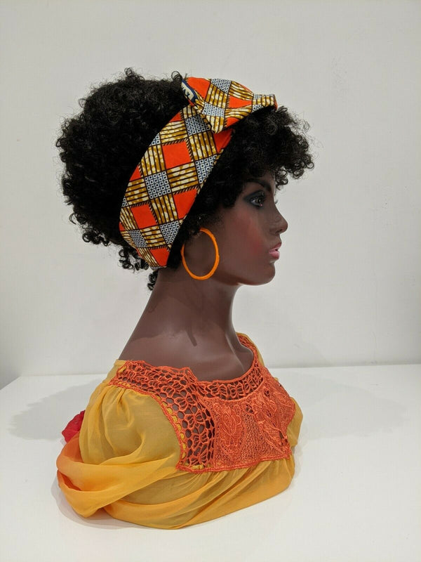 Hand made African print Cotton Wax Head Band Hair Wrap Scarf - dorelen hand-made-african-print-cotton-wax-head-band-hair-wrap-scarf-2, 